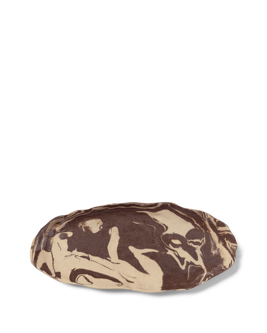 Ryu Platter, Sand/Brown, 37cm by ferm LIVING