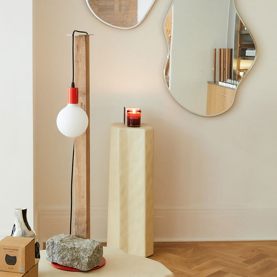 Staffa Pedestal, Ivory by ferm LIVING, in a hallway