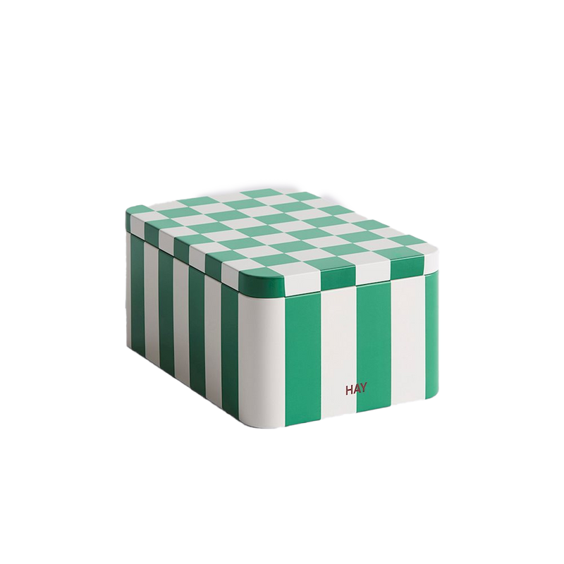  Tin Container, Small, Green & Off-White by HAY 