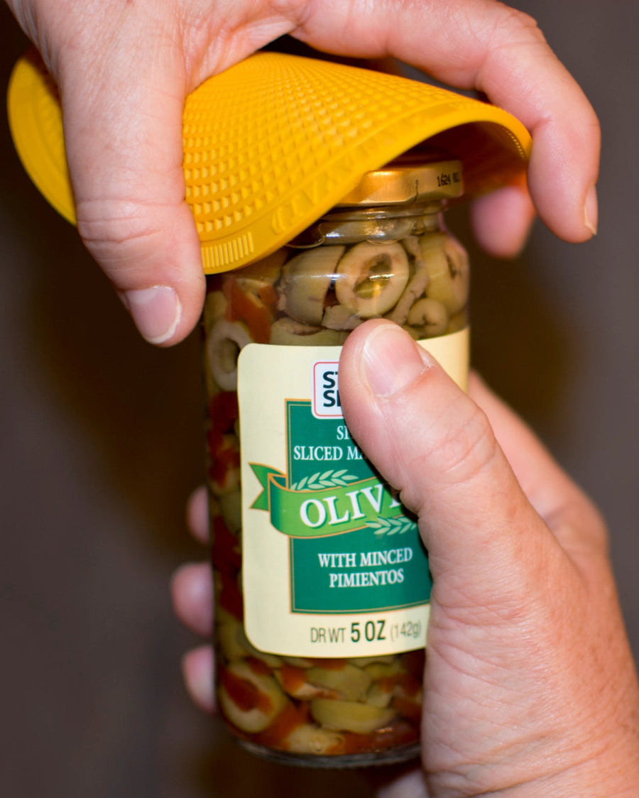 THE HANDYAID, Jar & Bottle Opener, opening a jar of olives