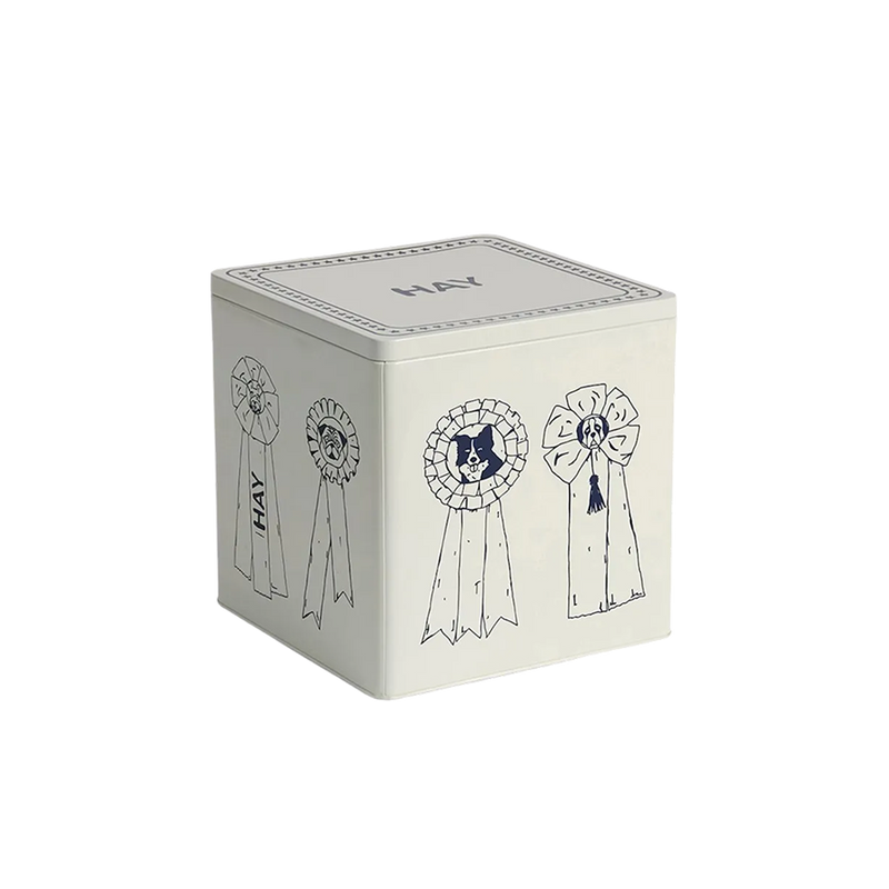  Dog Food Tin Container, Large Blue and Off-White by HAY 