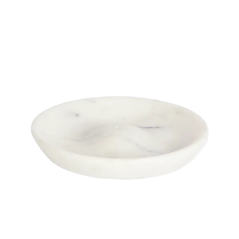  Round Marble Incense Holder, White by Madam Stoltz 