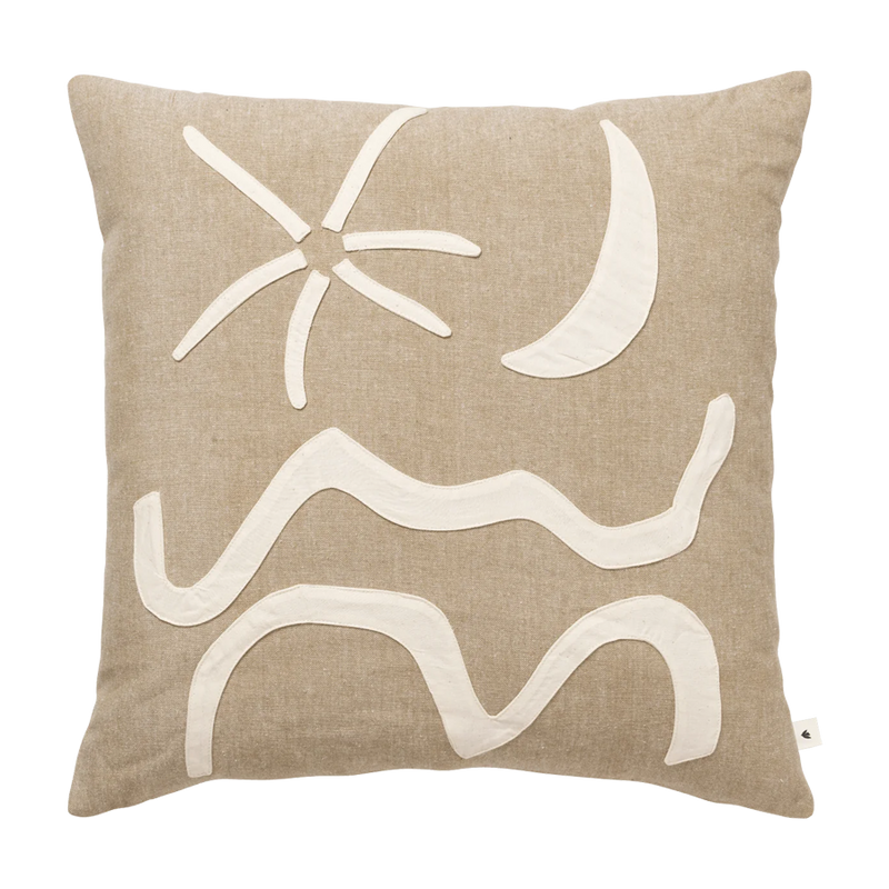  Kove Applique Cushion, Tan/Cashmere by ferm LIVING 