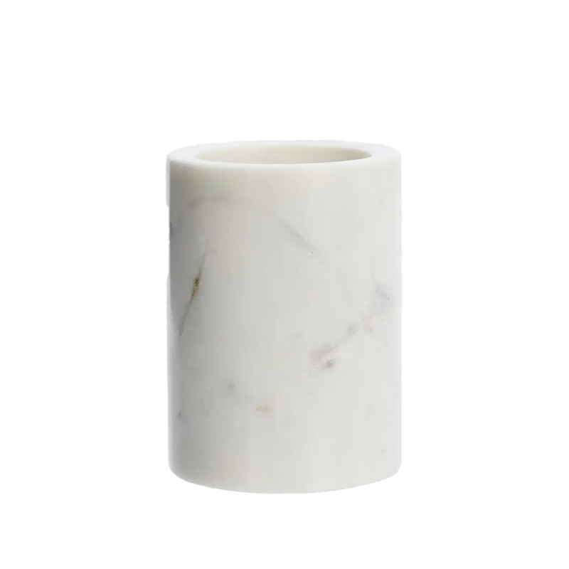  Round Marble Jar, White by Madam Stoltz 