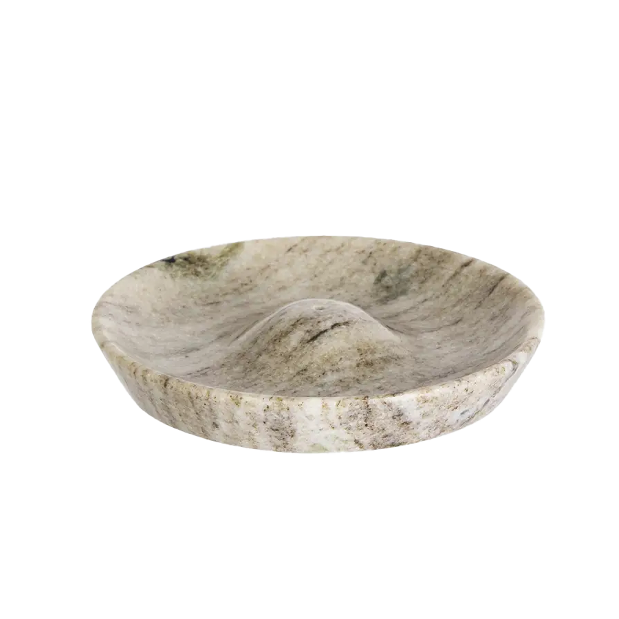 Round Marble Incense Holder, Beige by Madam Stoltz