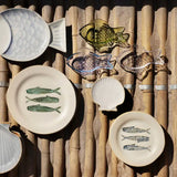 Madam Stoltz | Fish Stoneware Lunch Plate - Off-White