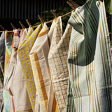 Madam Stoltz | Checked Kitchen Towel - Yellow, Lilac