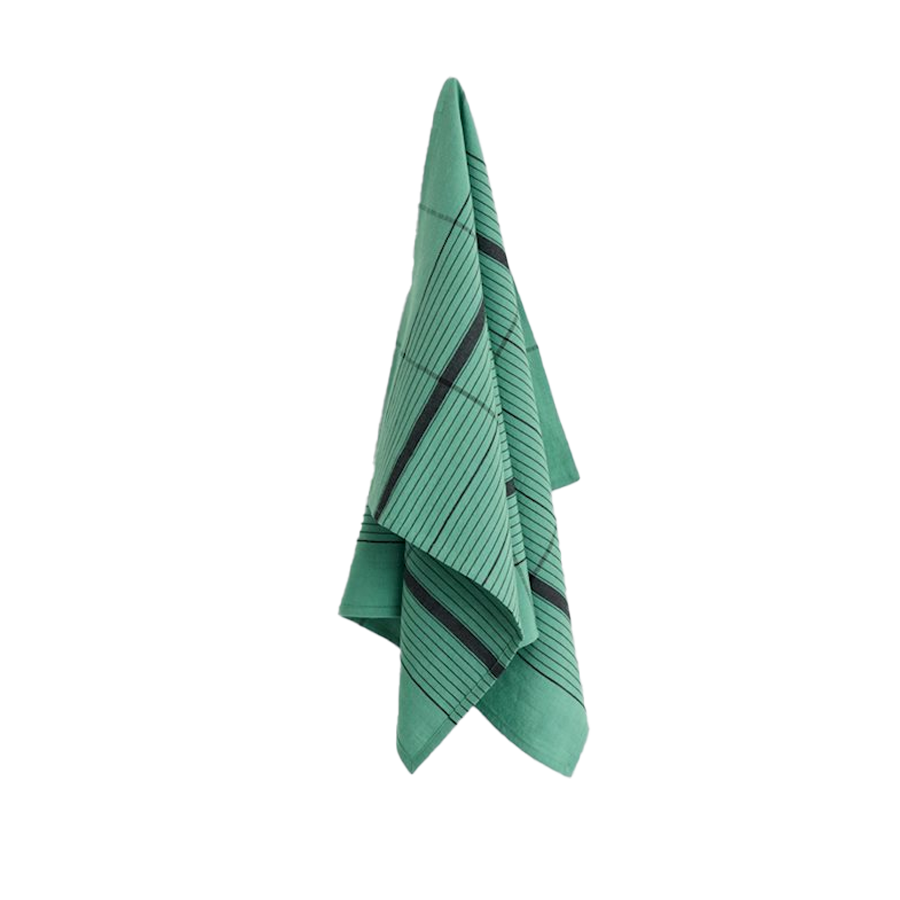 Linear Tea Towel, Green by HAY