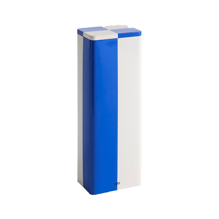 Tin Container, Slim, Blue and Off-White by HAY