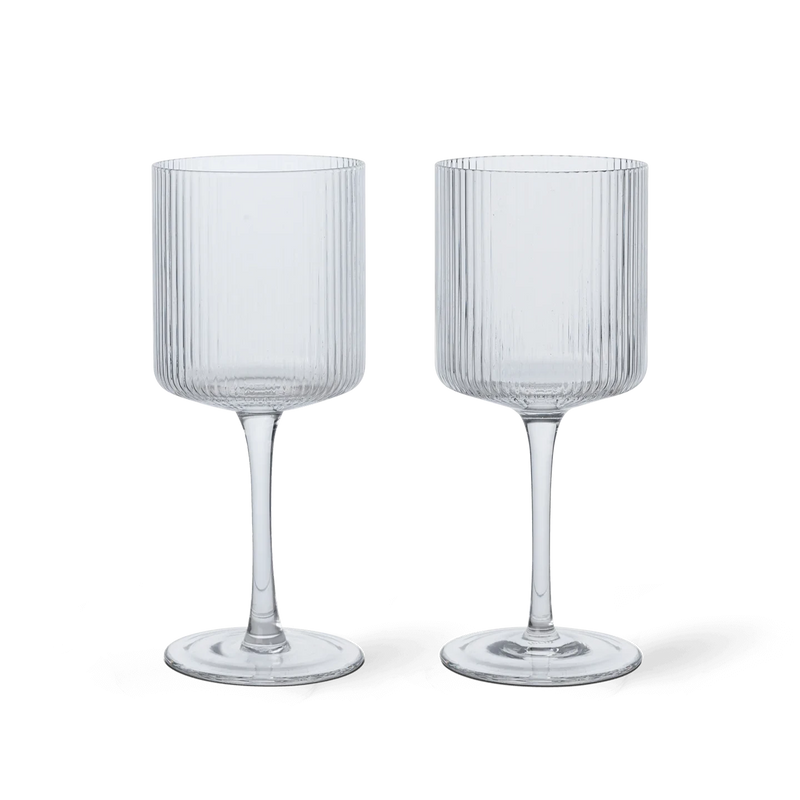  Ripple White Wine Glasses, Set of Two, Clear by ferm LIVING 