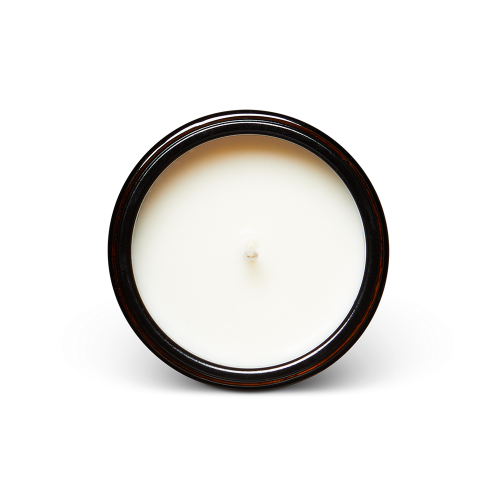 Shinrin-Yoku Scented Candle, 170ml by Earl of East, lit, from above
