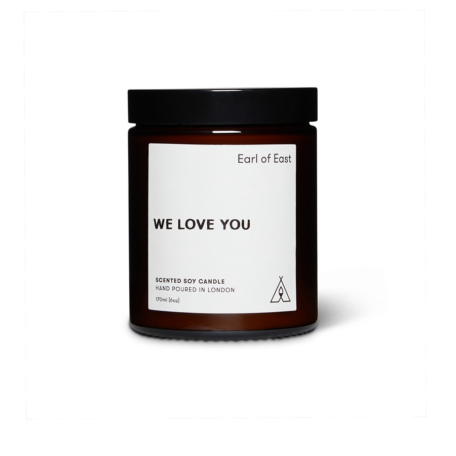 Customised Scented Candle, 170ml by Earl of East, labelled We Love You
