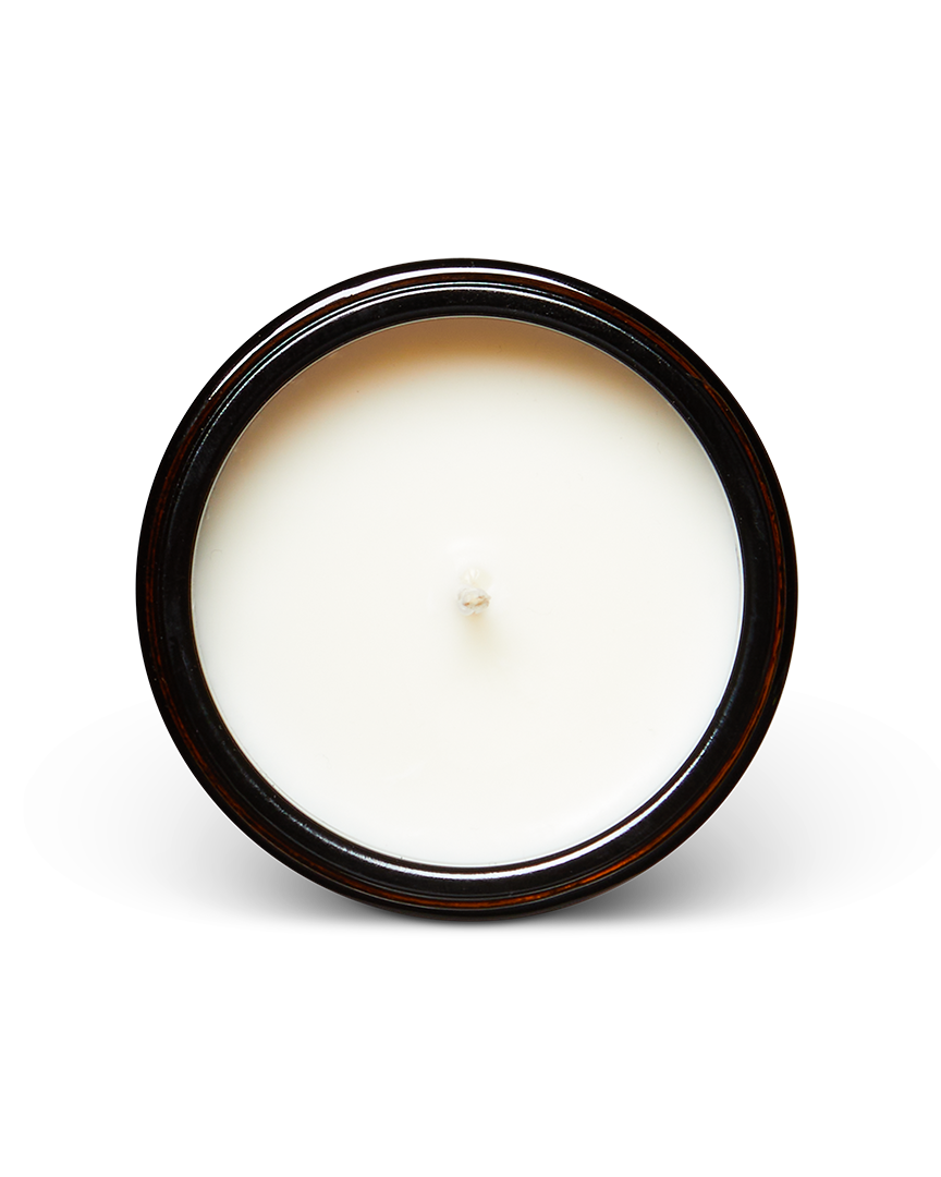 Strand Scented Candle, 170ml by Earl of East, lit, from above