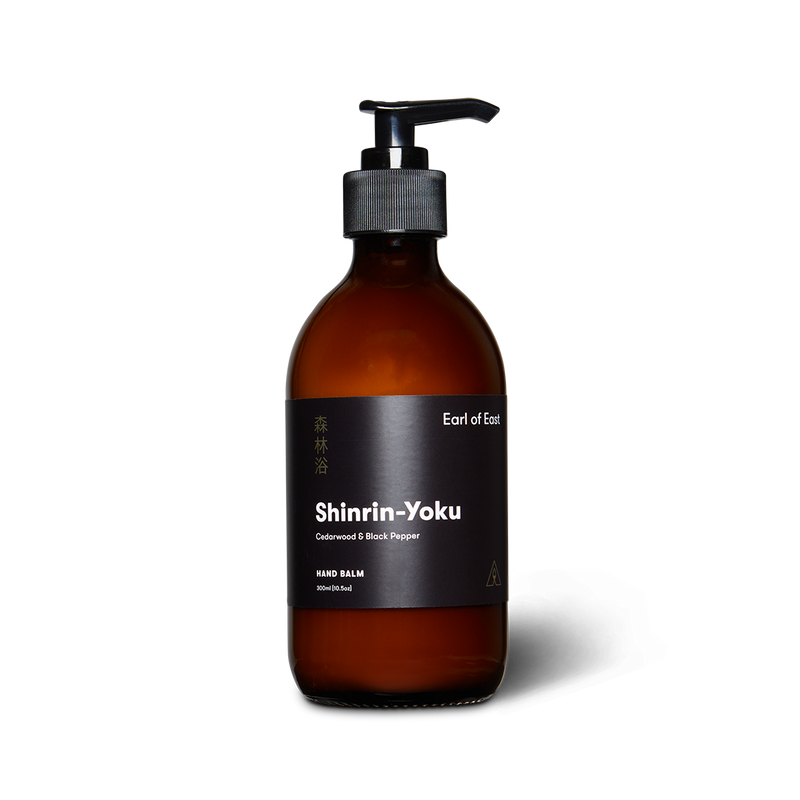  Shinrin-Yoku Hand Balm 300ml by Earl of East in amber glass pump bottle 
