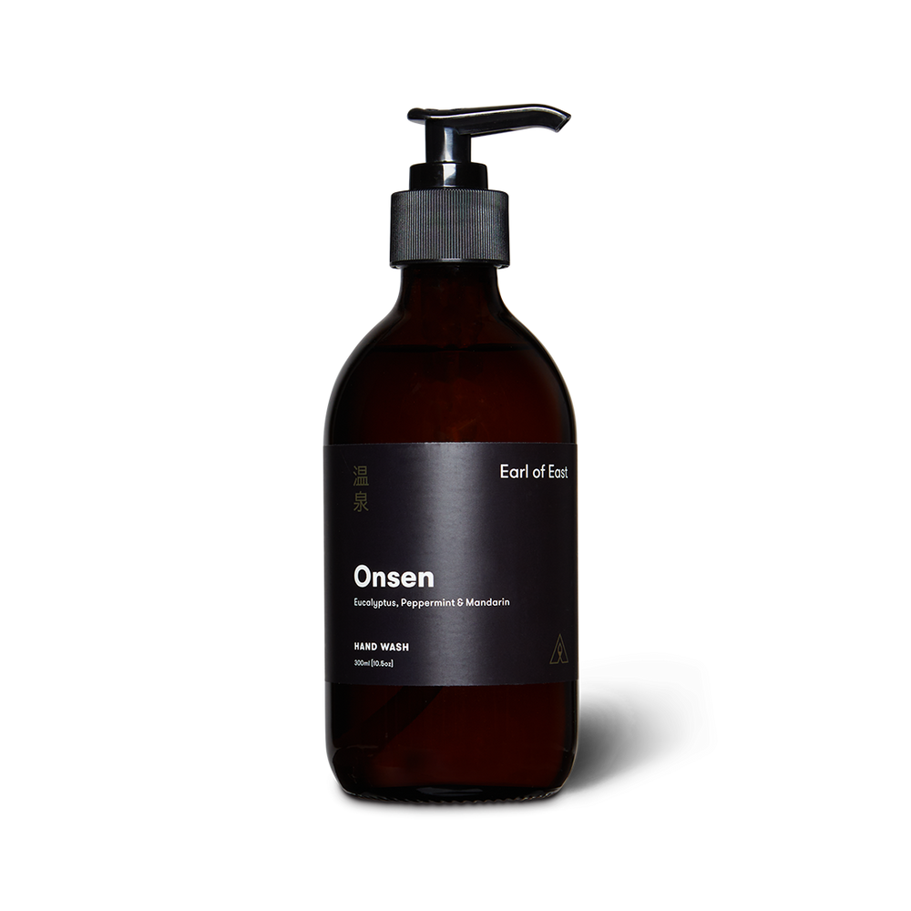 Onsen Hand Wash 300ml by Earl of East in amber glass pump bottle