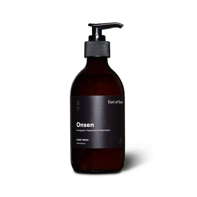  Onsen Hand Wash 300ml by Earl of East in amber glass pump bottle 
