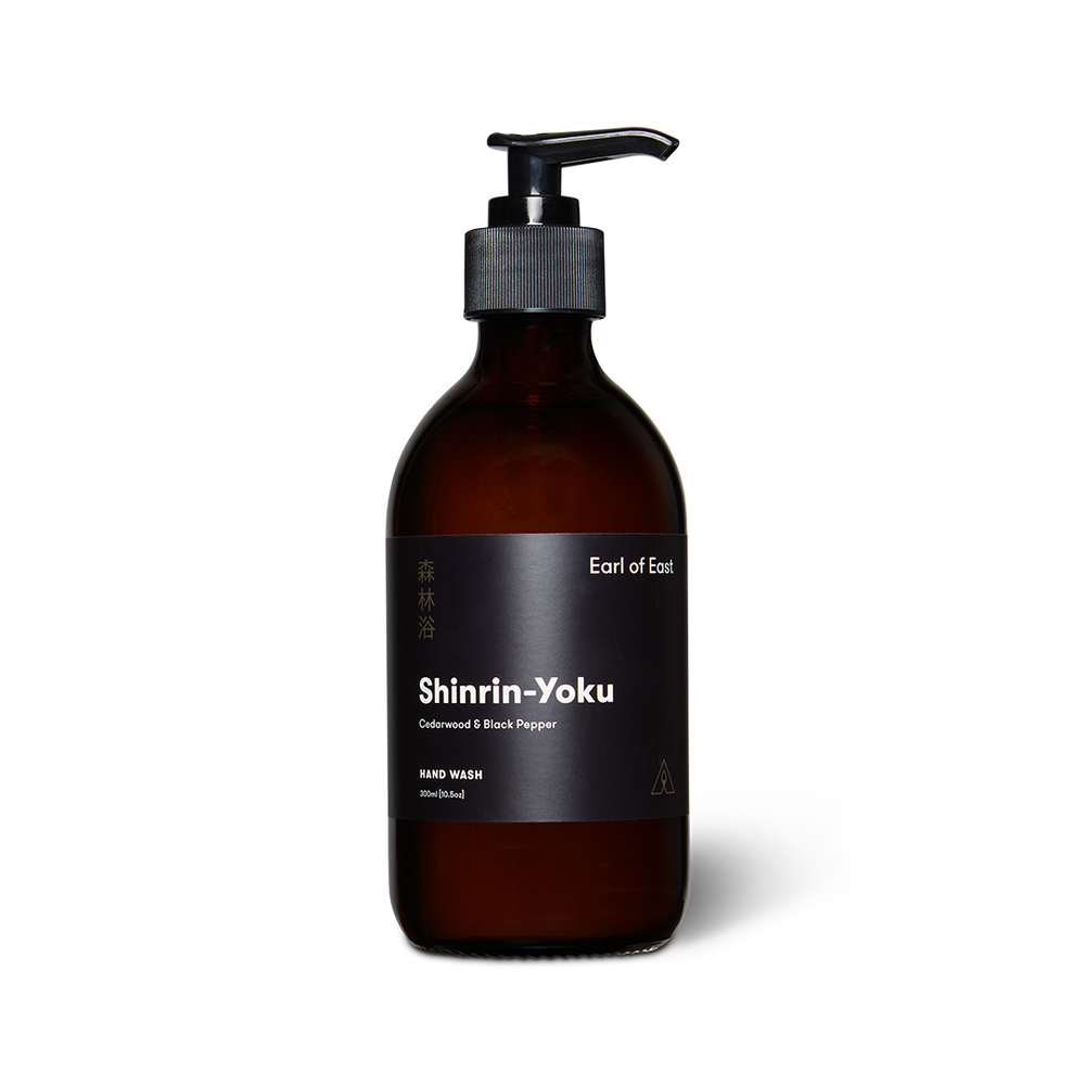 Shinrin-Yoku Hand Wash 300ml by Earl of East in amber glass pump bottle