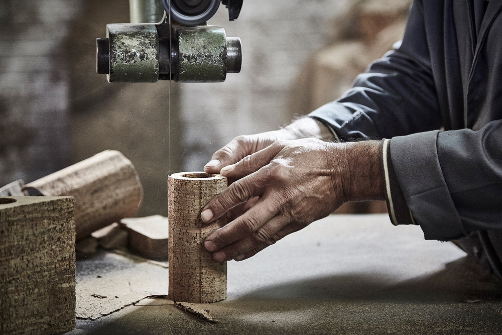 The Marbled Table Light by NOVE, being handcrafted in a workshop