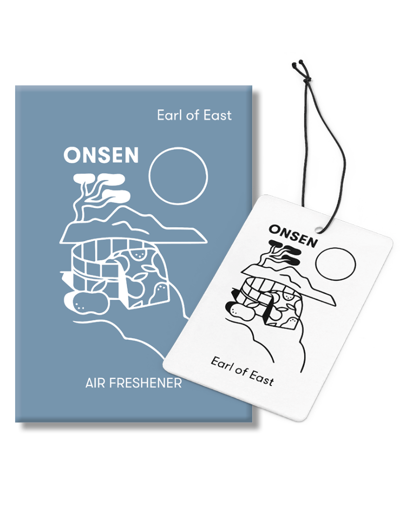 Onsen Air Freshener by Earl of East in recyclable card packaging
