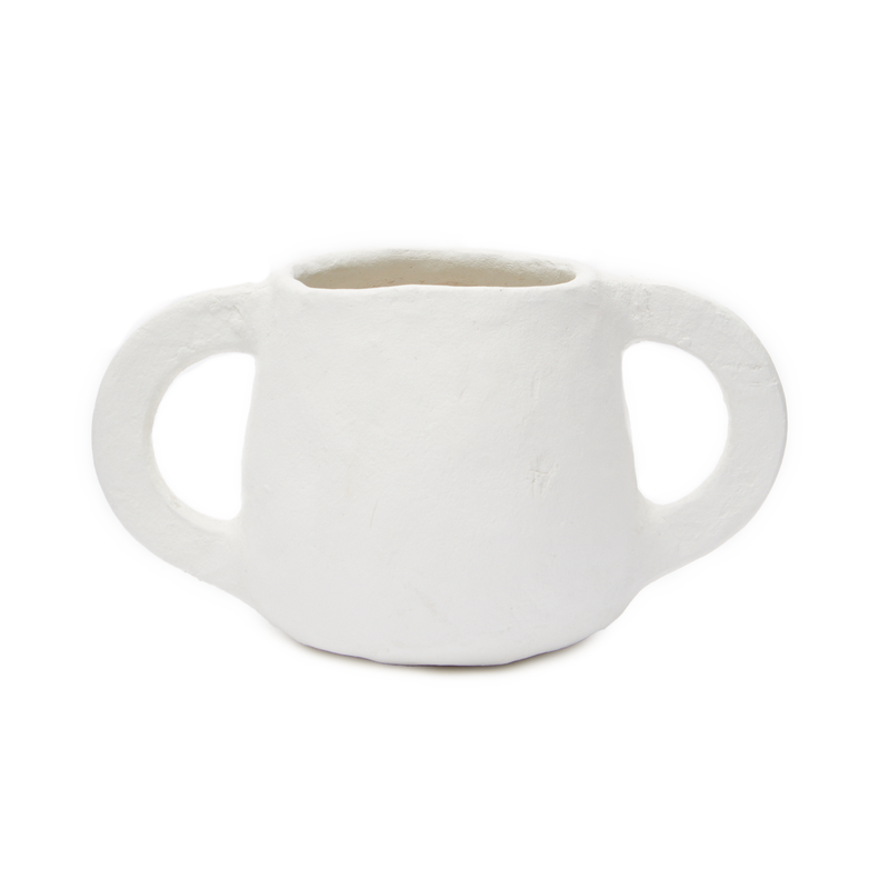  Papier-Mâché Pot, Beige Large Handle by Serax 