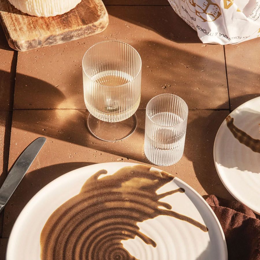 Ripple Verrines, Set of 4, Clear by ferm LIVING, on a dining table
