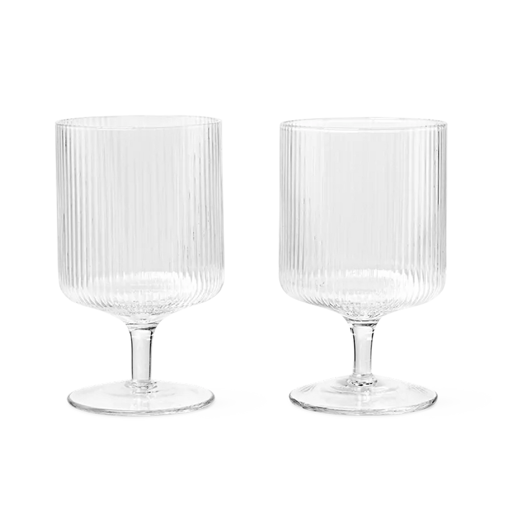 Ripple Wine Glasses, Set of 2, Clear by ferm LIVING