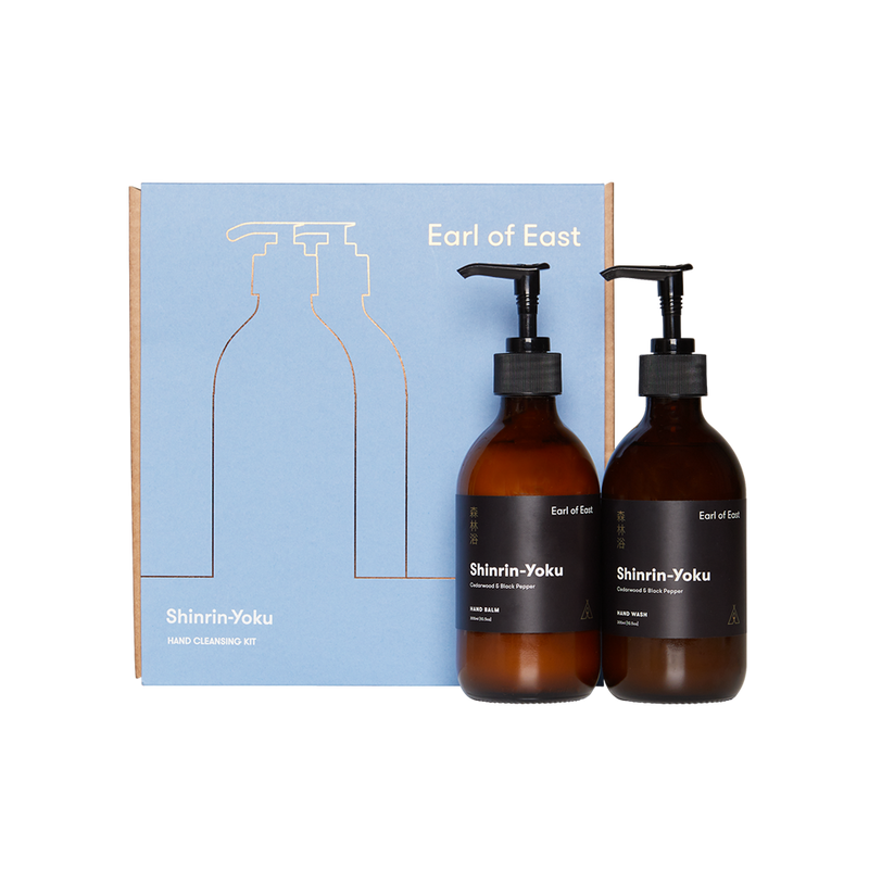 Shinrin-Yoku Hand Cleansing Kit by Earl of East, with its blue gift box 