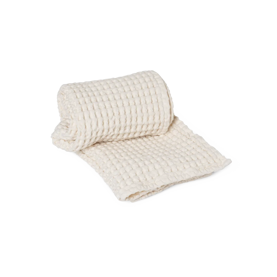 Organic Hand Towel, Off White by ferm LIVING, rolled